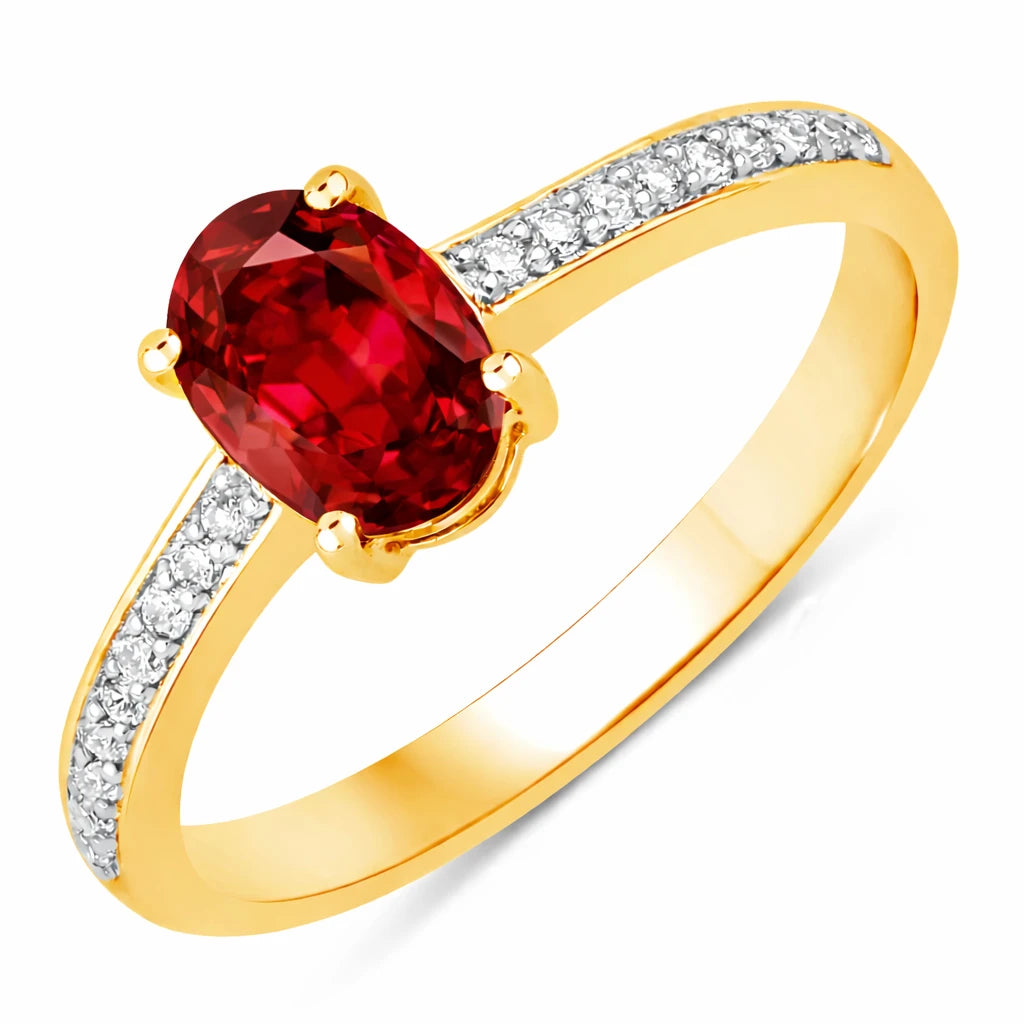Classic Oval Cut Diamond Accent Ring