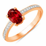 Classic Oval Cut Diamond Accent Ring