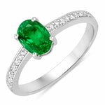 Classic Oval Cut Diamond Accent Ring