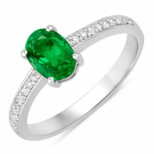 Classic Oval Cut Diamond Accent Ring