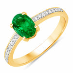 Classic Oval Cut Diamond Accent Ring