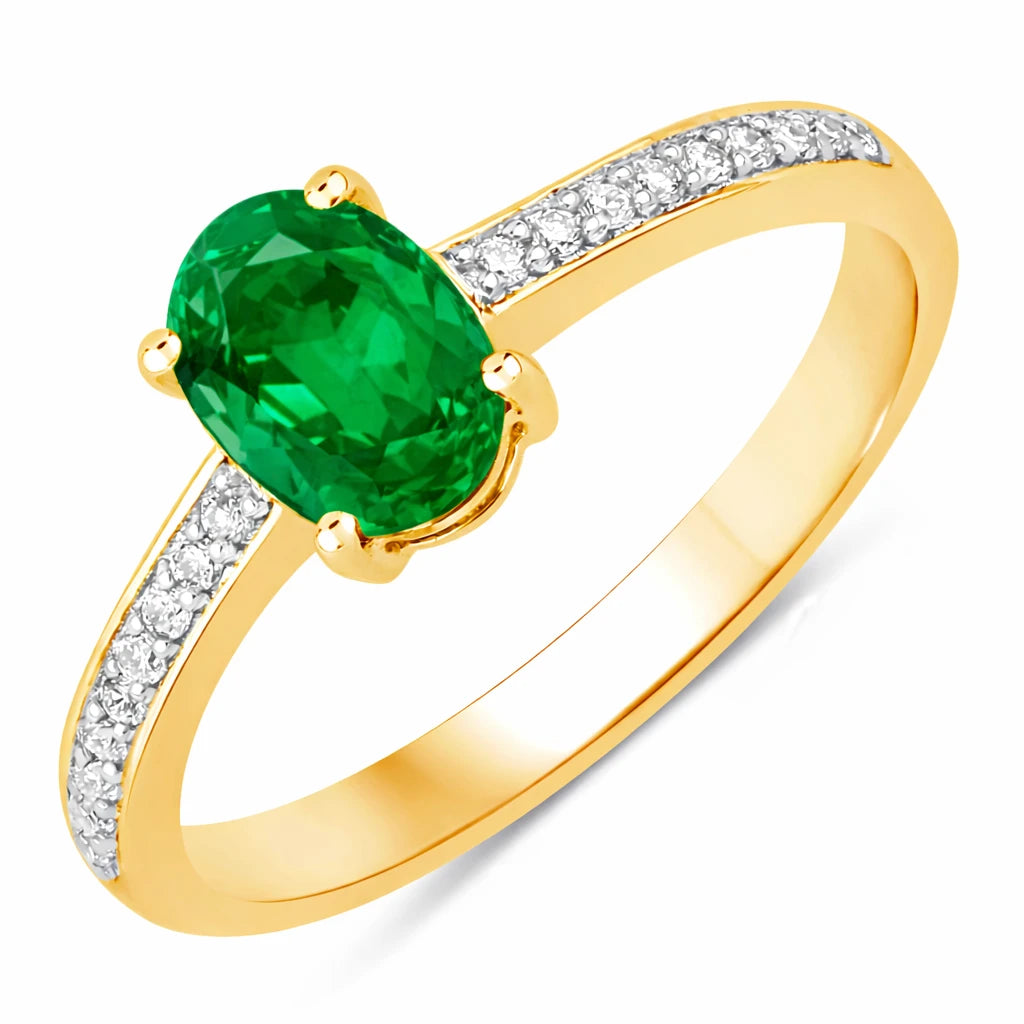 Classic Oval Cut Diamond Accent Ring