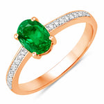 Classic Oval Cut Diamond Accent Ring