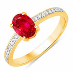 Classic Oval Cut Diamond Accent Ring