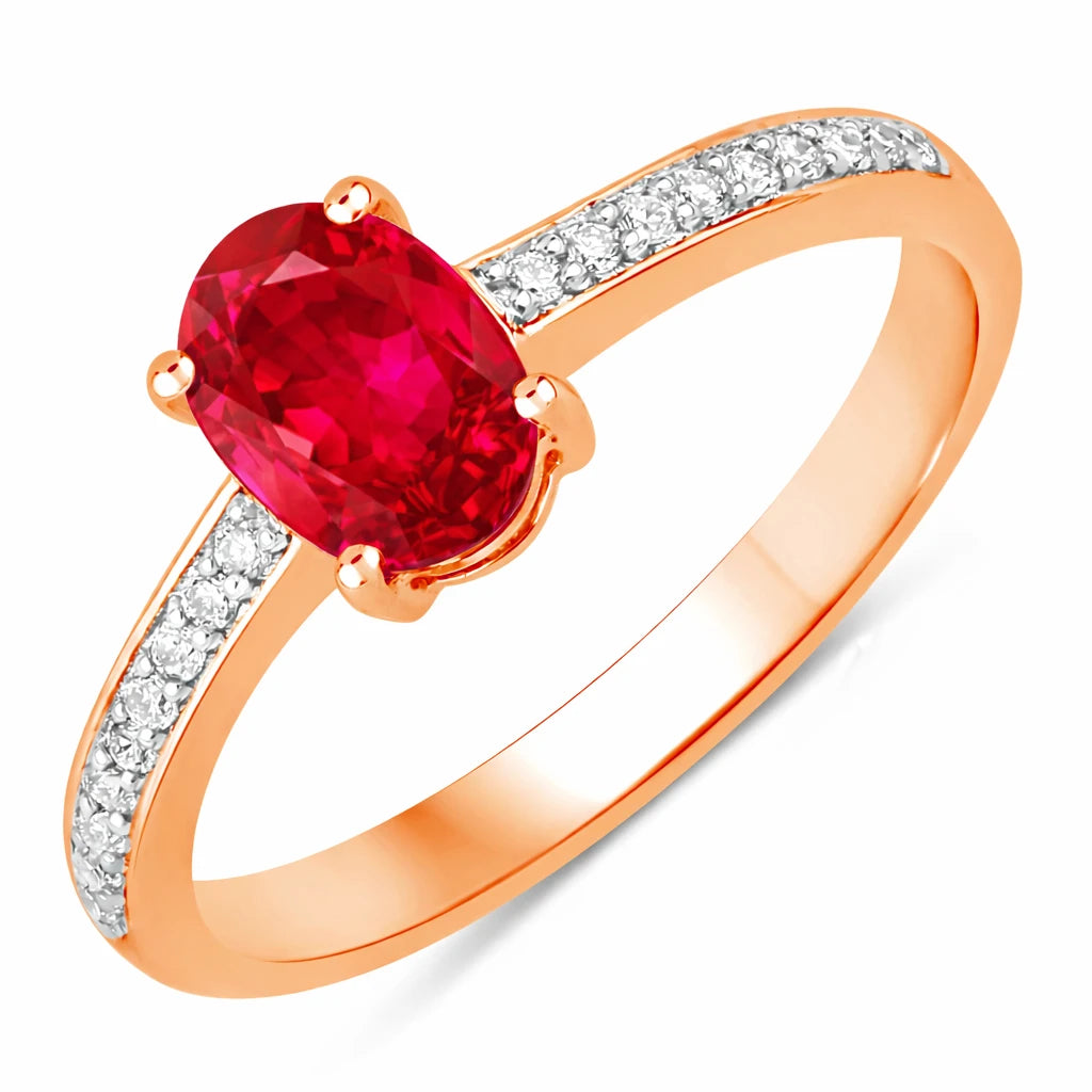 Classic Oval Cut Diamond Accent Ring
