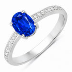 Classic Oval Cut Diamond Accent Ring