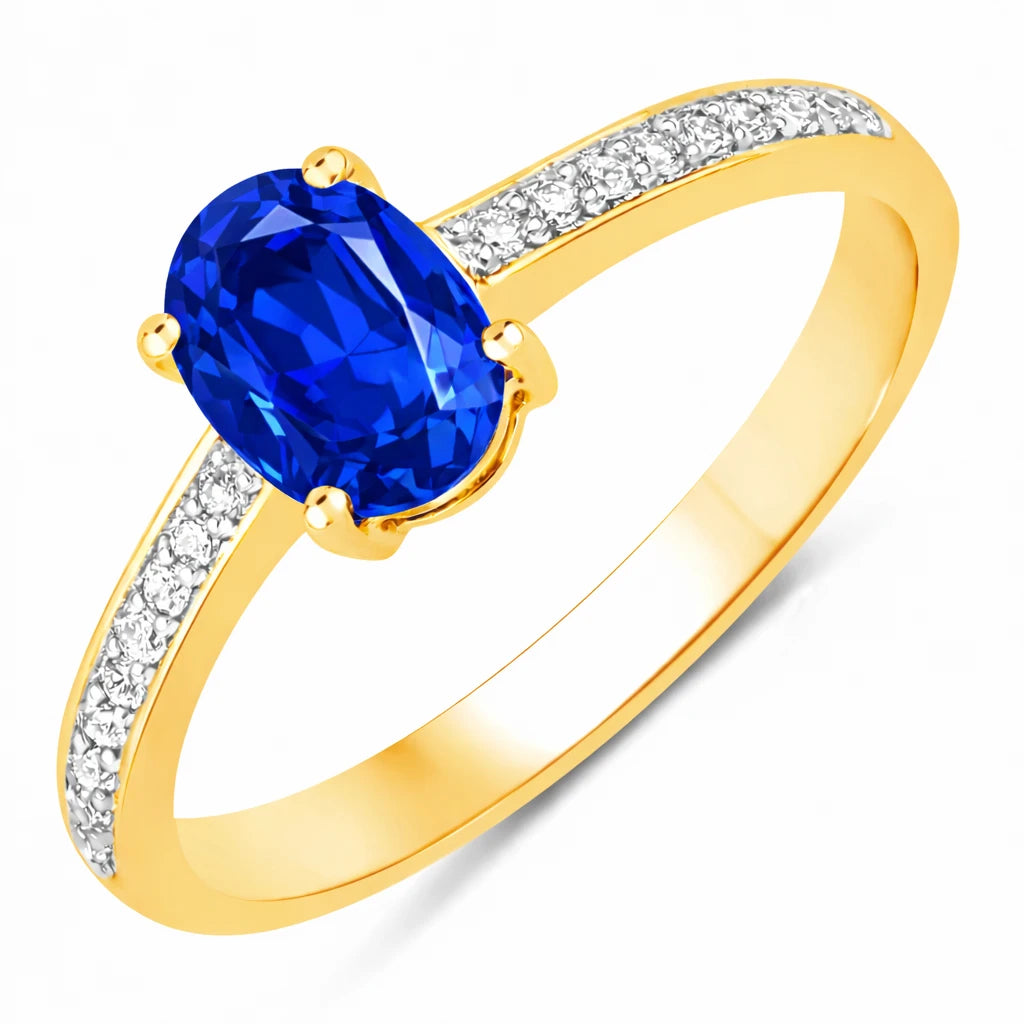 Classic Oval Cut Diamond Accent Ring