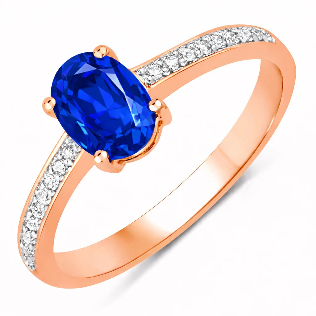 Classic Oval Cut Diamond Accent Ring