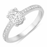 Classic Oval Cut Diamond Accent Ring
