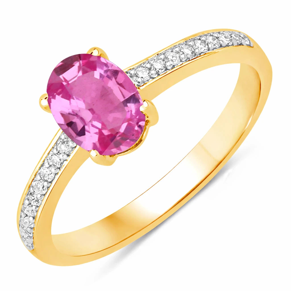 Classic Oval Cut Diamond Accent Ring