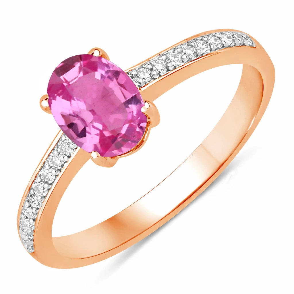 Classic Oval Cut Diamond Accent Ring