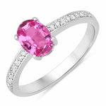Classic Oval Cut Diamond Accent Ring