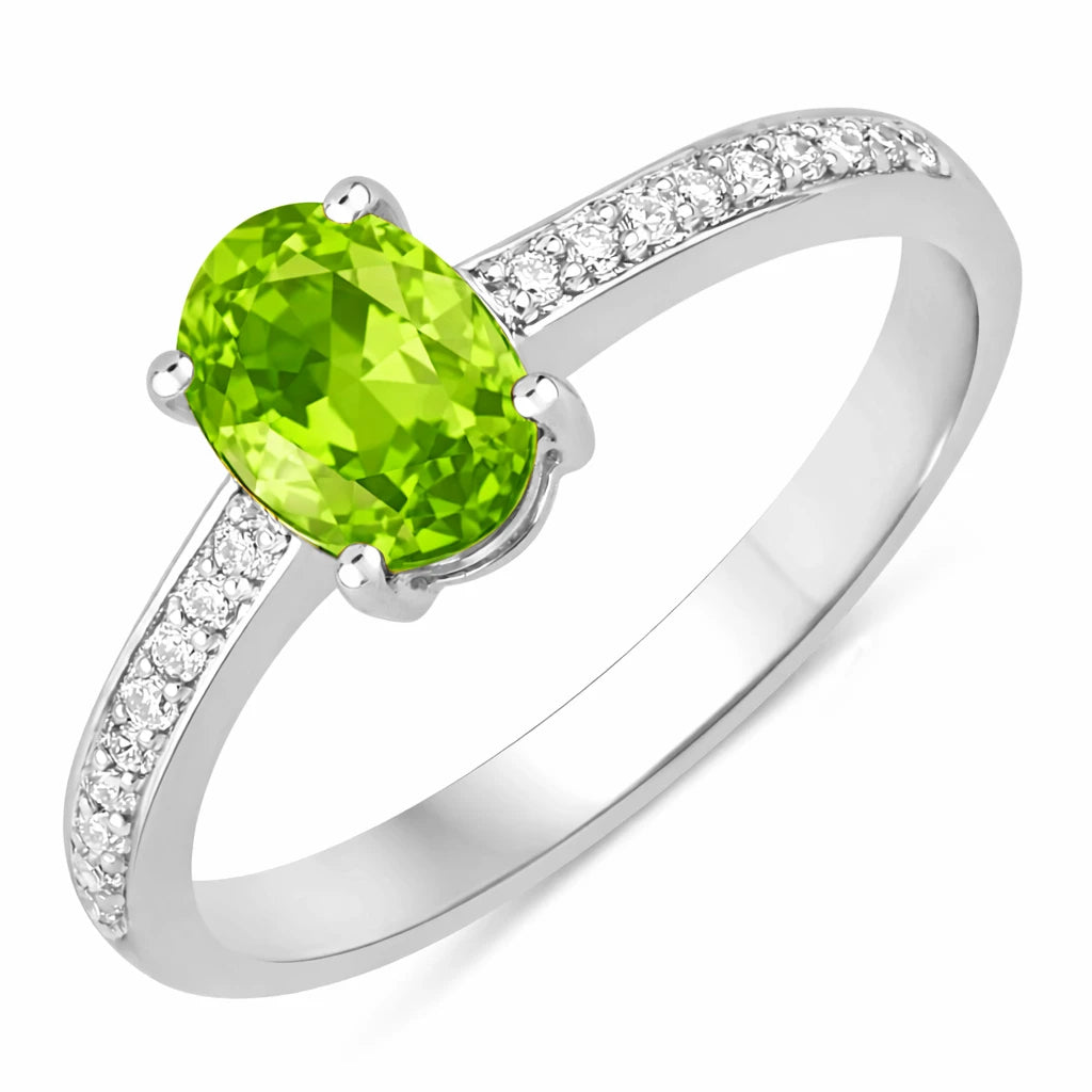 Classic Oval Cut Diamond Accent Ring