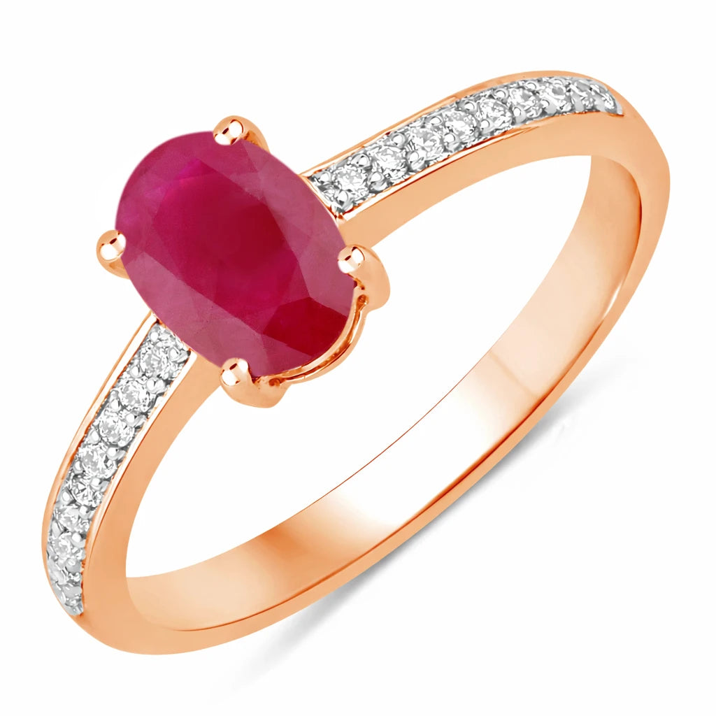Classic Oval Cut Diamond Accent Ring