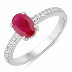 Classic Oval Cut Diamond Accent Ring