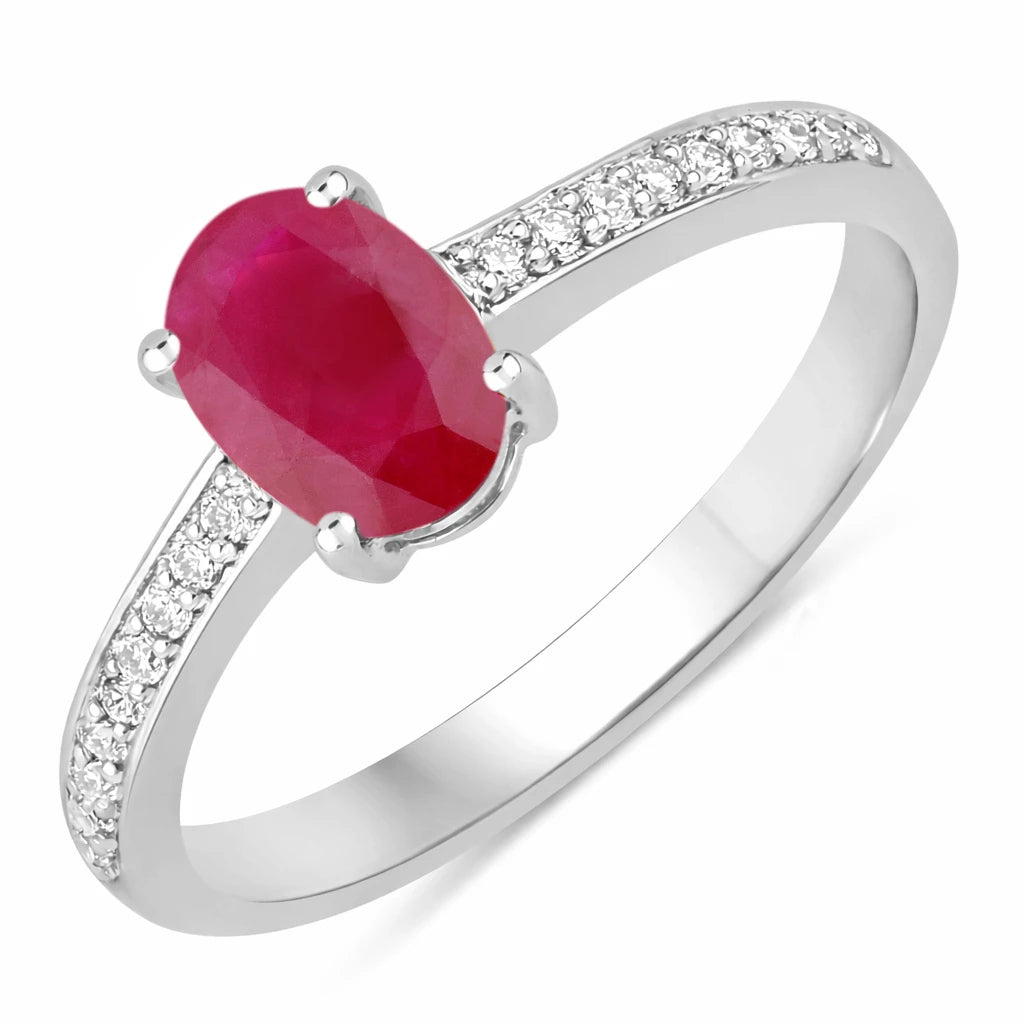 Classic Oval Cut Diamond Accent Ring