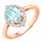 Art Deco Oval Cut Diamond Accent Ring