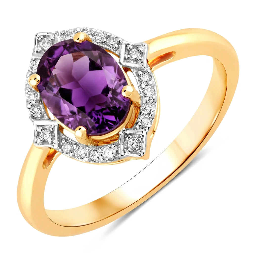 Art Deco Oval Cut Diamond Accent Ring