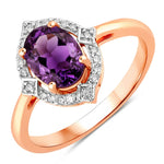 Art Deco Oval Cut Diamond Accent Ring