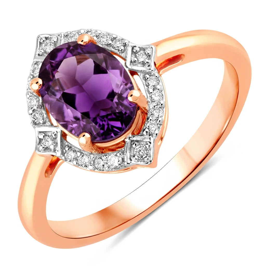 Art Deco Oval Cut Diamond Accent Ring