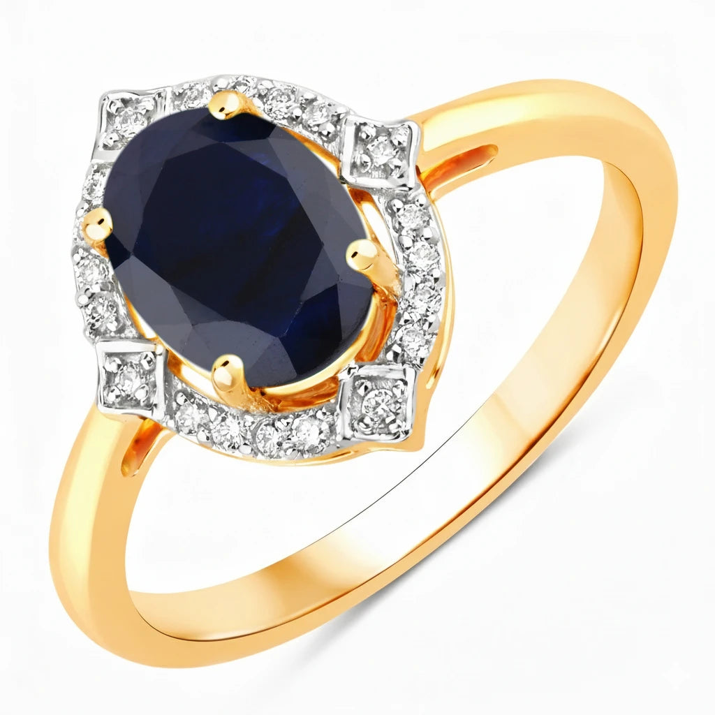 Art Deco Oval Cut Diamond Accent Ring