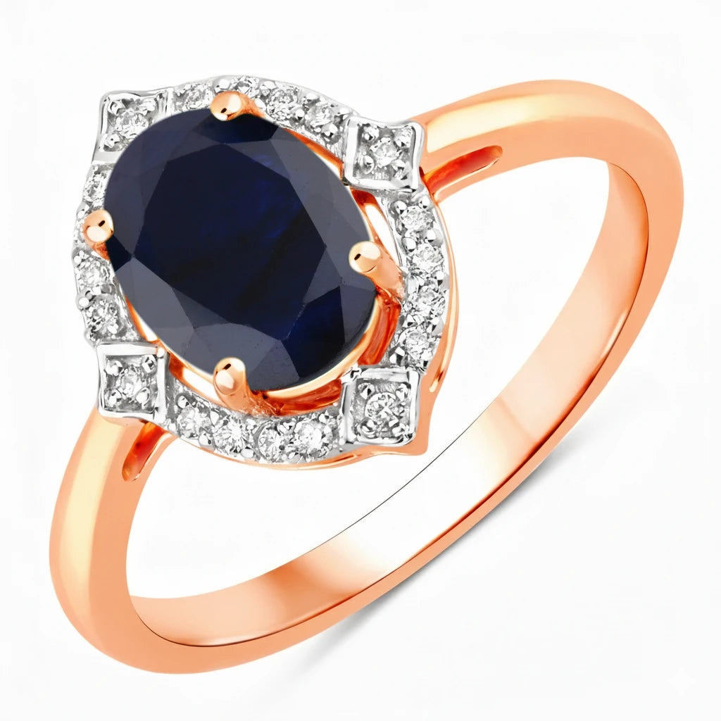Art Deco Oval Cut Diamond Accent Ring