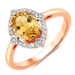 Art Deco Oval Cut Diamond Accent Ring
