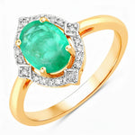 Art Deco Oval Cut Diamond Accent Ring