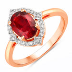 Art Deco Oval Cut Diamond Accent Ring