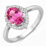 Art Deco Oval Cut Diamond Accent Ring