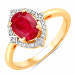 Art Deco Oval Cut Diamond Accent Ring
