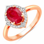 Art Deco Oval Cut Diamond Accent Ring