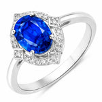 Art Deco Oval Cut Diamond Accent Ring