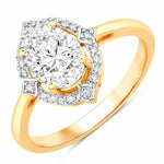 Art Deco Oval Cut Diamond Accent Ring