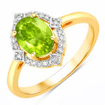 Art Deco Oval Cut Diamond Accent Ring