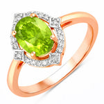 Art Deco Oval Cut Diamond Accent Ring