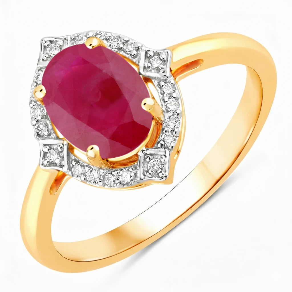 Art Deco Oval Cut Diamond Accent Ring