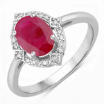 Art Deco Oval Cut Diamond Accent Ring
