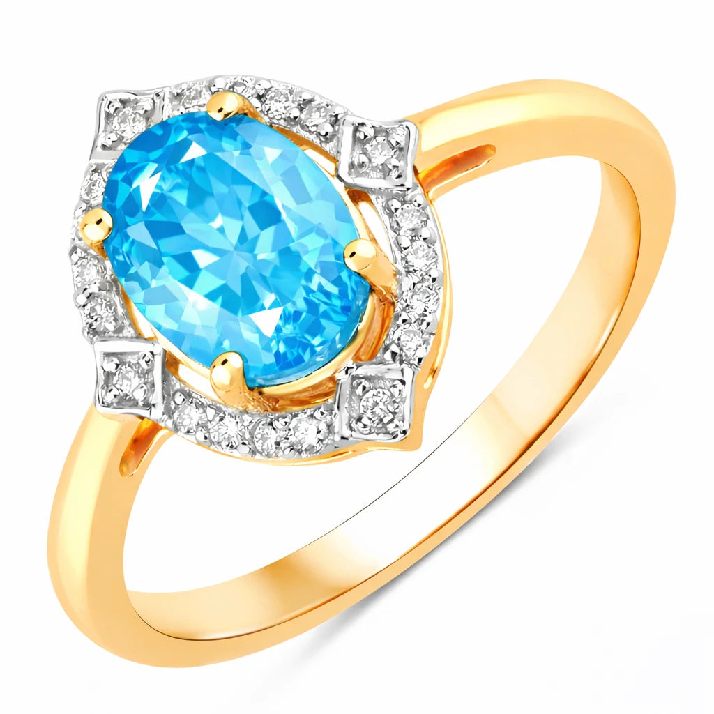 Art Deco Oval Cut Diamond Accent Ring