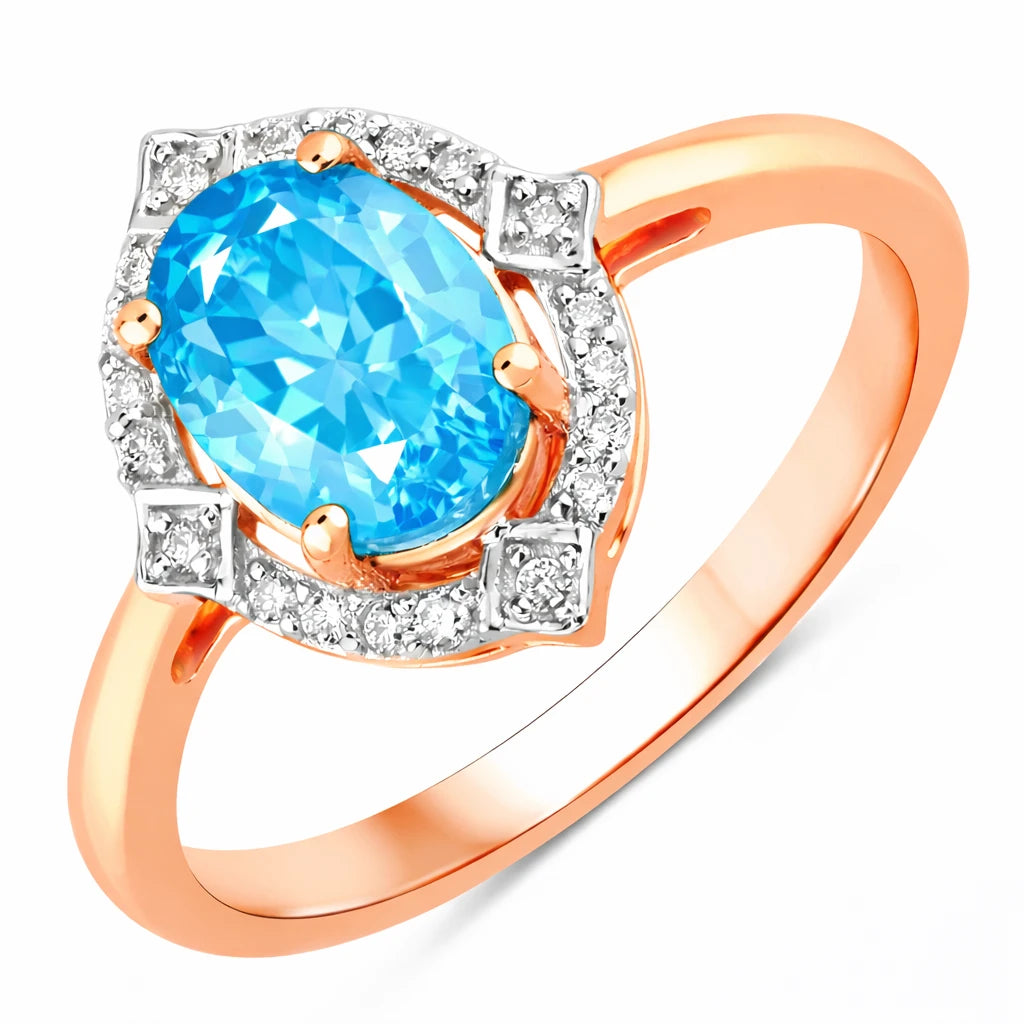 Art Deco Oval Cut Diamond Accent Ring