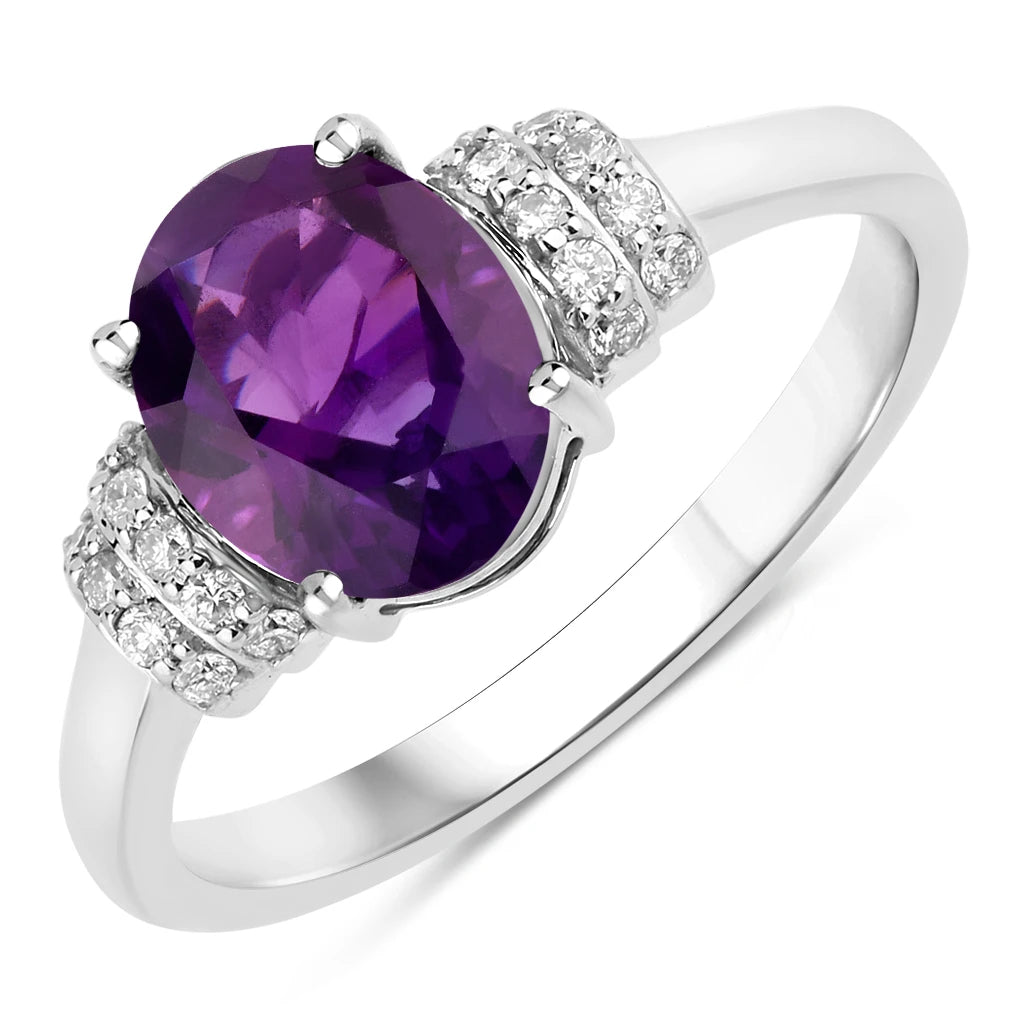 Timeless Oval Cut Diamond Accent Ring