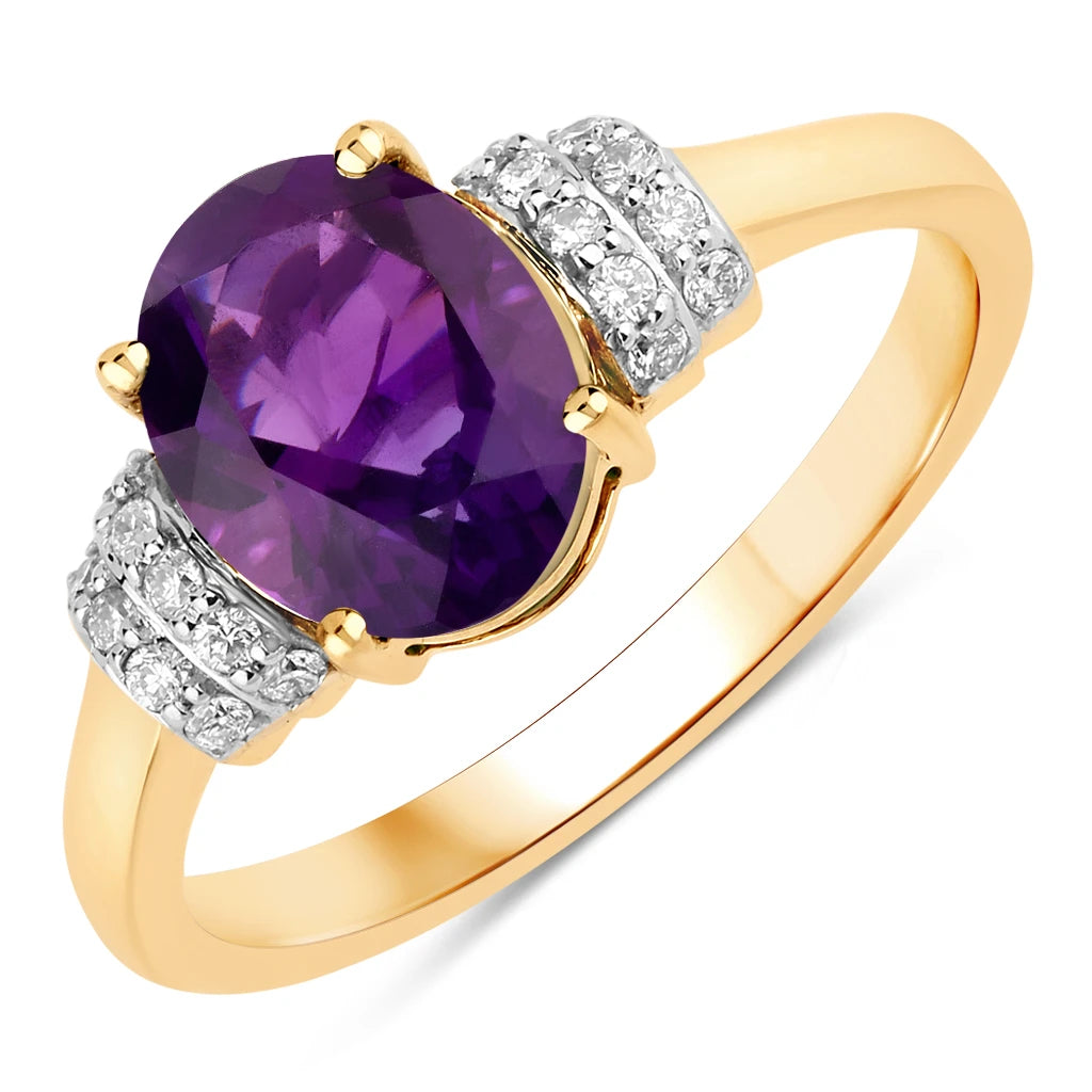 Timeless Oval Cut Diamond Accent Ring