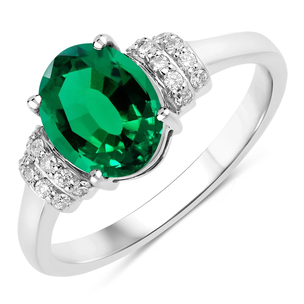 Timeless Oval Cut Diamond Accent Ring