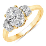 Timeless Oval Cut Diamond Accent Ring