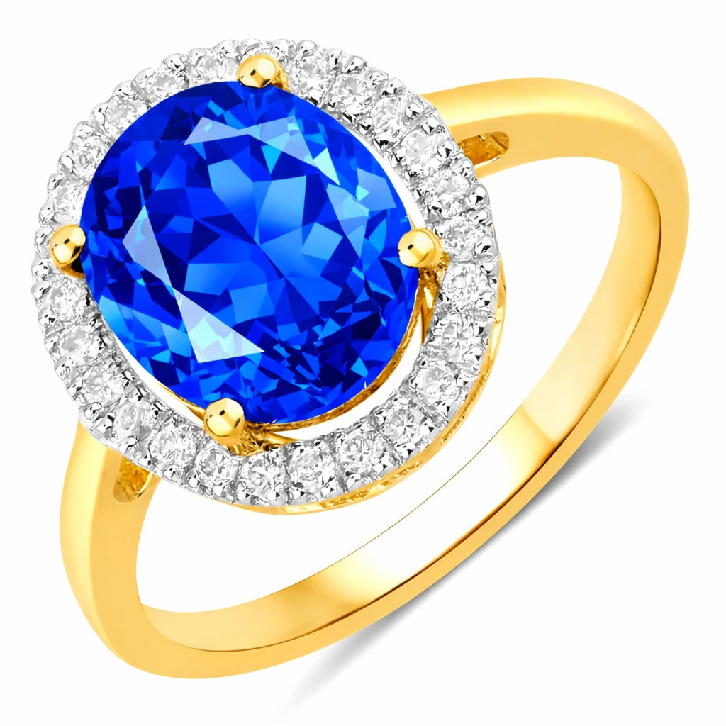 Statement Oval Cut Diamond Accent Ring
