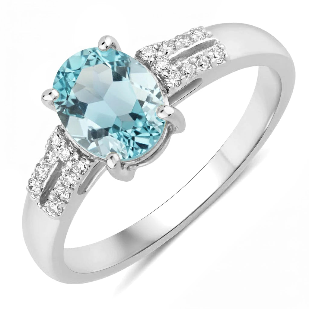 Radiant Oval Cut Diamond Accent Ring