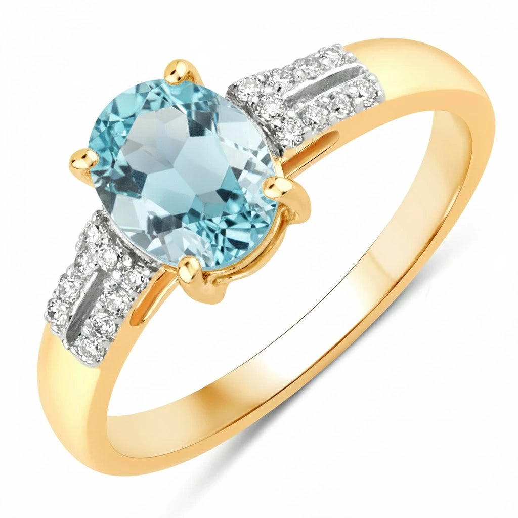 Radiant Oval Cut Diamond Accent Ring