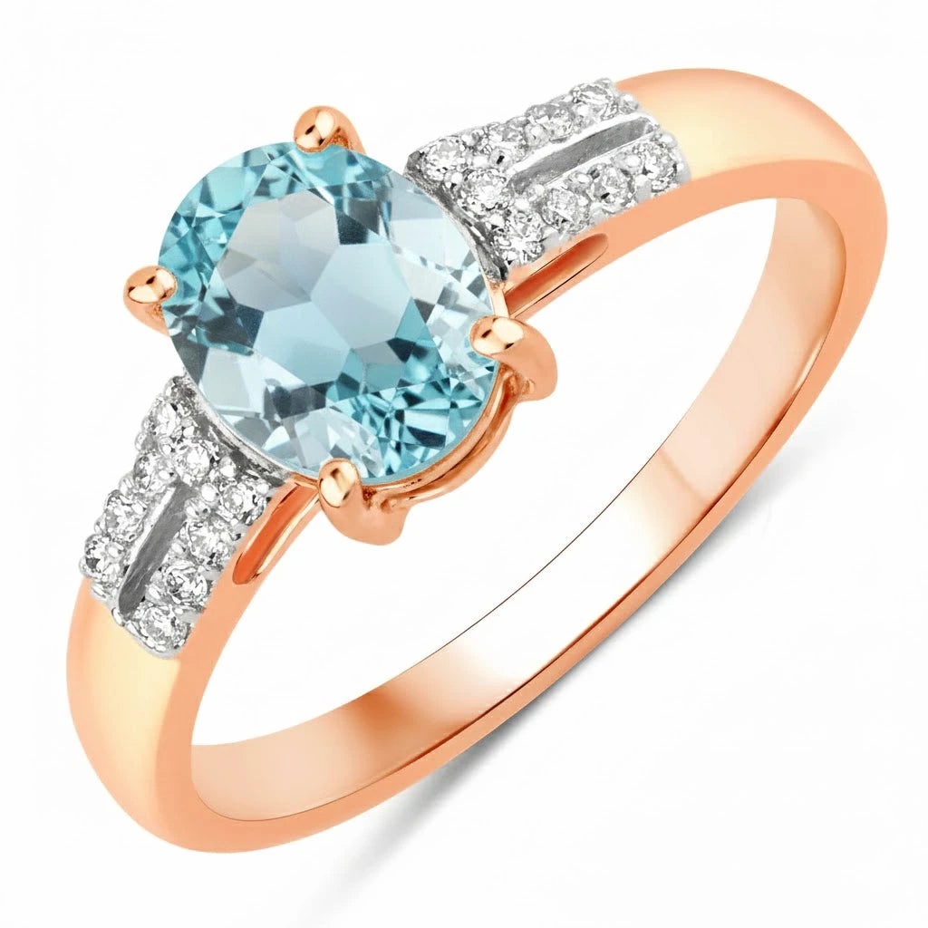 Radiant Oval Cut Diamond Accent Ring