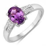 Radiant Oval Cut Diamond Accent Ring