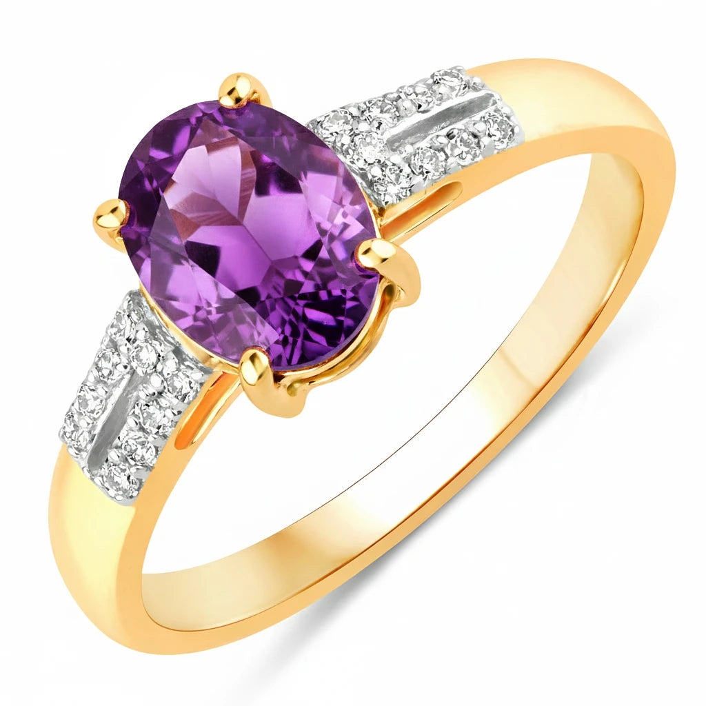 Radiant Oval Cut Diamond Accent Ring